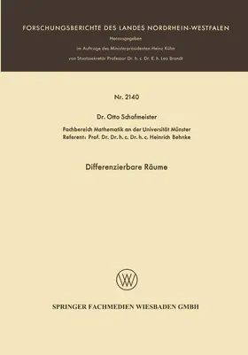Schafmeister |  Differenzierbare Räume | Buch |  Sack Fachmedien