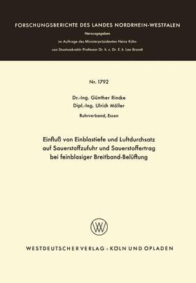 Rincke | Rincke, G: Einfluß von Einblastiefe und Luftdurchsatz auf Sa | Buch | 978-3-663-06272-1 | sack.de