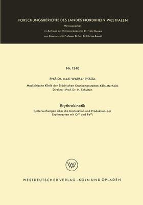 Pribilla |  Pribilla, W: Erythrokinetik | Buch |  Sack Fachmedien
