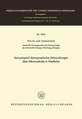 Koch |  Koch, G: Genealogisch-demographische Untersuchungen über Mik | Buch |  Sack Fachmedien