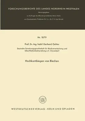 Oehler |  Hochkantbiegen von Blechen | Buch |  Sack Fachmedien