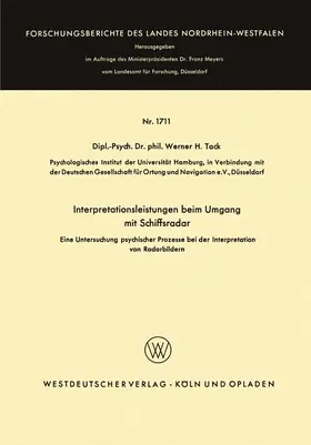Tack |  Interpretationsleistungen beim Umgang mit Schiffsradar | Buch |  Sack Fachmedien