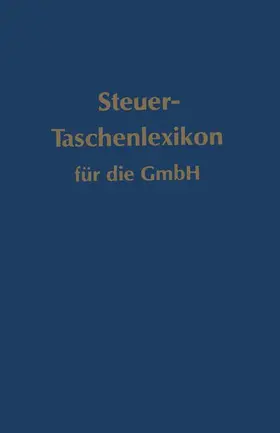 Brünig |  Steuer-Taschenlexikon für die GmbH | Buch |  Sack Fachmedien
