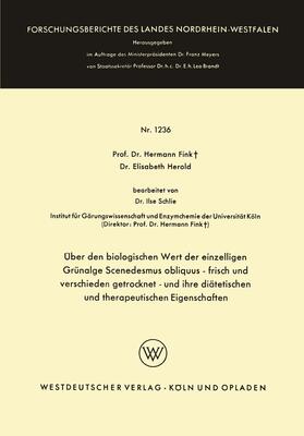Fink | Fink, H: Über den biologischen Wert der einzelligen Grünalge | Buch | 978-3-663-06425-1 | sack.de
