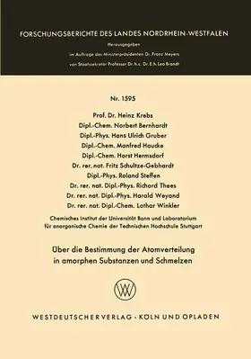 Krebs |  Über die Bestimmung der Atomverteilung in amorphen Substanzen und Schmelzen | Buch |  Sack Fachmedien