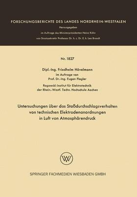 Hövelmann | Hövelmann, F: Untersuchungen über das Stoßdurchschlagsverhal | Buch | 978-3-663-06518-0 | sack.de