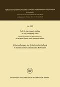 Mathieu |  Mathieu, J: Untersuchungen zur Arbeitszeiteinteilung in kont | Buch |  Sack Fachmedien