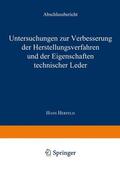 Herfeld |  Herfeld, H: Untersuchungen zur Verbesserung der Herstellungs | Buch |  Sack Fachmedien