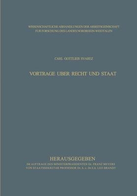Svarez |  Svarez, C: Vorträge über Recht und Staat | Buch |  Sack Fachmedien