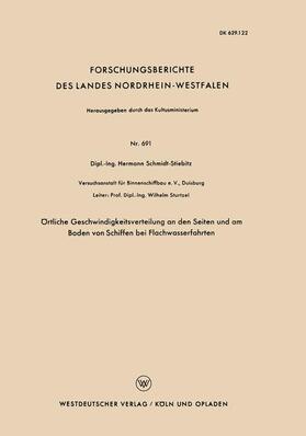 Schmidt-Stiebitz | Schmidt-Stiebitz, H: Örtliche Geschwindigkeitsverteilung an | Buch | 978-3-663-06631-6 | sack.de