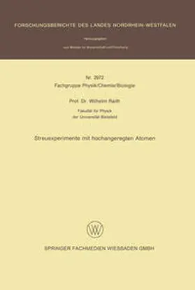 Raith |  Streuexperimente mit hochangeregten Atomen | eBook | Sack Fachmedien