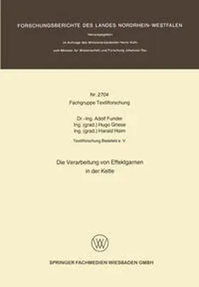 Funder | Die Verarbeitung von Effektgarnen in der Kette | E-Book | www.sack.de