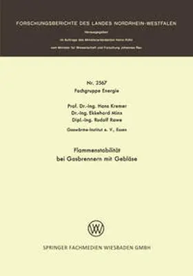 Kremer |  Flammenstabilität bei Gasbrennern mit Gebläse | eBook | Sack Fachmedien