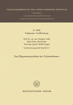 Valk | Das Oligomerenproblem bei Polyesterfasern | E-Book | www.sack.de