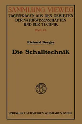 Berger |  Die Schalltechnik | eBook | Sack Fachmedien