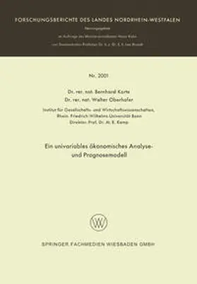 Korte | Ein univariables ökonomisches Analyse- und Prognosemodell | E-Book | www.sack.de