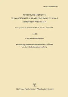 Brücker-Steinkuhl | Anwendung mathematisch-statistischer Verfahren bei der Fabrikationsüberwachung | E-Book | sack.de