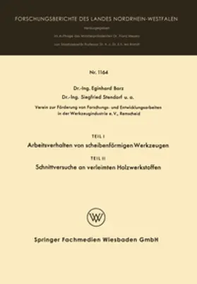Barz |  Teil I Arbeitsverhalten von scheibenförmigen Werkzeugen. Teil II Schnittversuche an verleimten Holzwerkstoffen | eBook | Sack Fachmedien