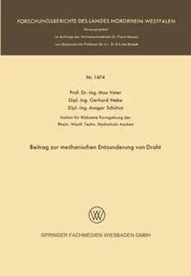 Vater |  Beitrag zur mechanischen Entzunderung von Draht | eBook | Sack Fachmedien