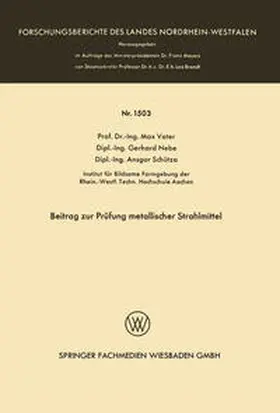 Vater | Beitrag zur Prüfung metallischer Strahlmittel | E-Book | sack.de