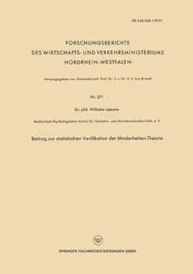 Lejeune | Beitrag zur statistischen Verifikation der Minderheiten-Theorie | E-Book | www.sack.de