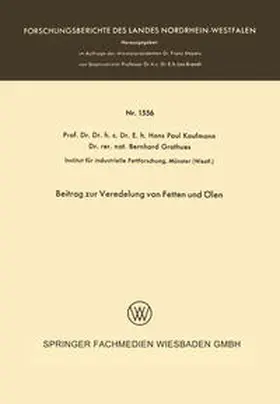 Kaufmann | Beitrag zur Veredelung von Fetten und Ölen | E-Book | www.sack.de