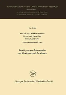 Husmann |  Beseitigung von Detergentien aus Abwässern und Gewässern | eBook | Sack Fachmedien