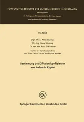Krings | Bestimmung des Diffusionskoeffizienten von Kalium in Kupfer | E-Book | www.sack.de