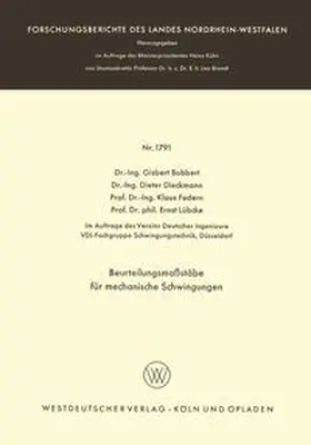 Bobbert / Dieckmann / Federn |  Beurteilungsmaßstäbe für mechanische Schwingungen | eBook | Sack Fachmedien