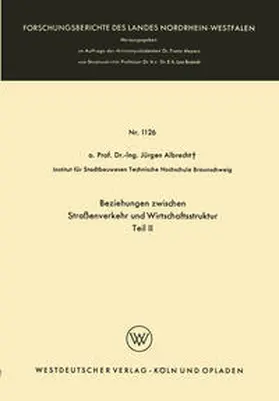 Albrecht |  Beziehungen zwischen Straßenverkehr und Wirtschaftsstruktur | eBook | Sack Fachmedien
