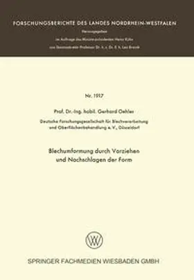 Oehler |  Blechumformung durch Vorziehen und Nachschlagen der Form | eBook | Sack Fachmedien