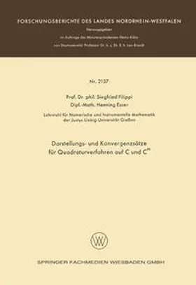 Filippi / Esser |  Darstellungs- und Konvergenzsätze für Quadraturverfahren auf C und Cm | eBook | Sack Fachmedien