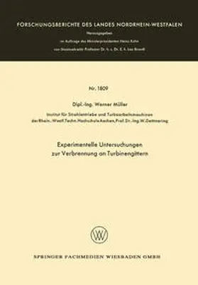 Müller |  Experimentelle Untersuchungen zur Verbrennung an Turbinengittern | eBook | Sack Fachmedien