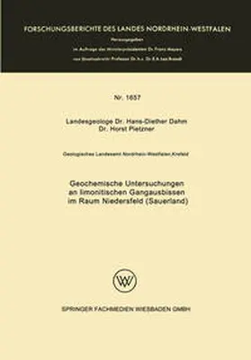 Dahm | Geochemische Untersuchungen an limonitischen Gangausbissen im Raum Niedersfeld (Sauerland) | E-Book | www.sack.de