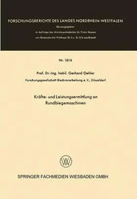 Oehler |  Kräfte- und Leistungsermittlung an Rundbiegemaschinen | eBook | Sack Fachmedien