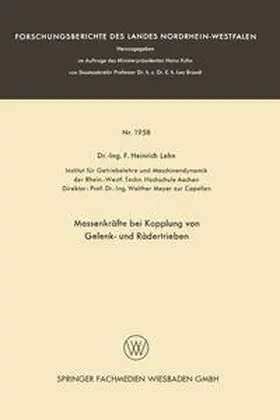 Lehn |  Massenkräfte bei Kopplung von Gelenk- und Rädertrieben | eBook | Sack Fachmedien
