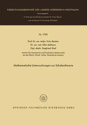 Reutter / Meltzow / Stief |  Mathematische Untersuchungen zur Schalentheorie | eBook | Sack Fachmedien