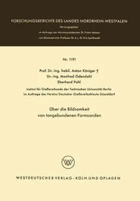 Königer |  Über die Bildsamkeit von tongebundenen Formsanden | eBook | Sack Fachmedien