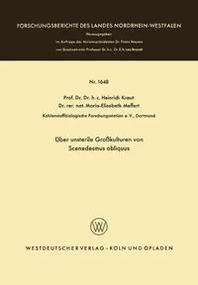 Kraut | Über unsterile Großkulturen von Scenedesmus obliquus | E-Book | sack.de