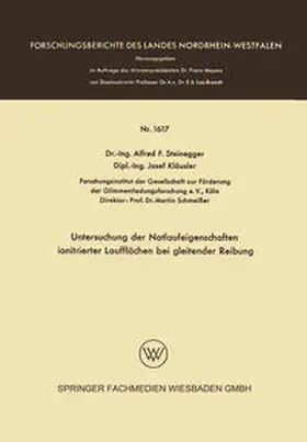 Steinegger |  Untersuchung der Notlaufeigenschaften ionitrierter Laufflächen bei gleitender Reibung | eBook | Sack Fachmedien