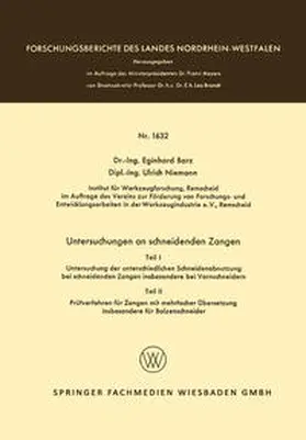 Barz |  Untersuchungen an schneidenden Zangen | eBook | Sack Fachmedien