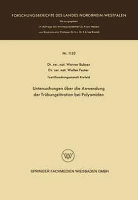 Bubser | Untersuchungen über die Anwendung der Trübungstitration bei Polyamiden | E-Book | www.sack.de