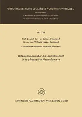 Calker | Untersuchungen über die Leuchtanregung in hochfrequenten Plasmaflammen | E-Book | www.sack.de