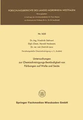Dehnert |  Untersuchungen zur Chemischreinigungs-Beständigkeit von Färbungen auf Wolle und Seide | eBook | Sack Fachmedien
