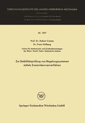 Cremer / Kolberg | Zur Stabilitätsprüfung von Regelungssystemen mittels Zweiortskurvenverfahren | E-Book | www.sack.de