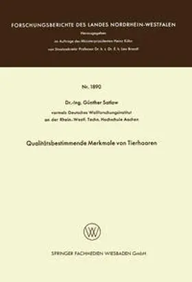 Satlow |  Qualitätsbestimmende Merkmale von Tierhaaren | eBook | Sack Fachmedien