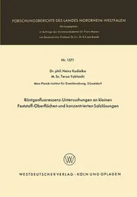 Kudielka | Röntgenfluoreszenz-Untersuchungen an kleinen Feststoff-Oberflächen und konzentrierten Salzlösungen | E-Book | www.sack.de
