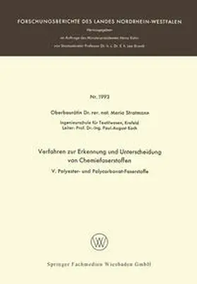 Stratmann | Verfahren zur Erkennung und Unterscheidung von Chemiefaserstoffen | E-Book | www.sack.de