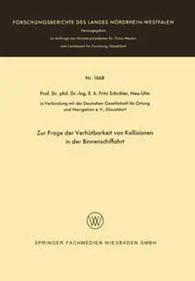 Schröter | Zur Frage der Verhütbarkeit von Kollisionen in der Binnenschiffahrt | E-Book | www.sack.de