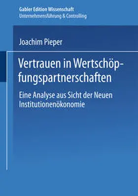 Pieper |  Vertrauen in Wertschöpfungspartnerschaften | eBook | Sack Fachmedien